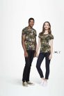 Sol's SO01187 CAMO WOMEN ROUND COLLAR T-SHIRT